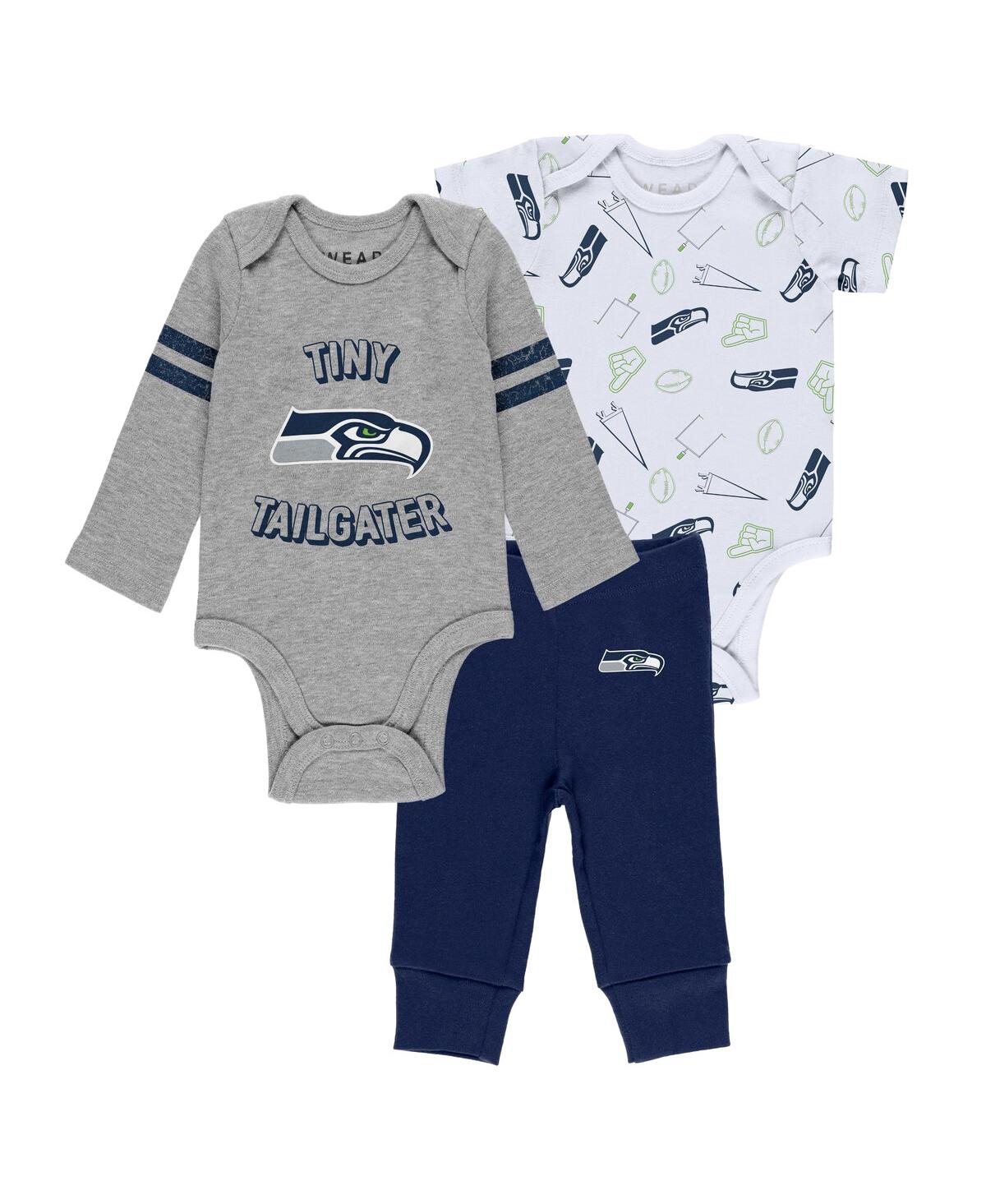 Wear By Erin Andrews Newborn & Infant  Gray/navy/white Chicago Bears Three-piece Turn Me Around Bodys In Gray,navy
