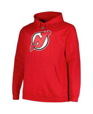 Men's Jack Hughes Red New Jersey Devils Big and Tall Name and Number Pullover Hoodie