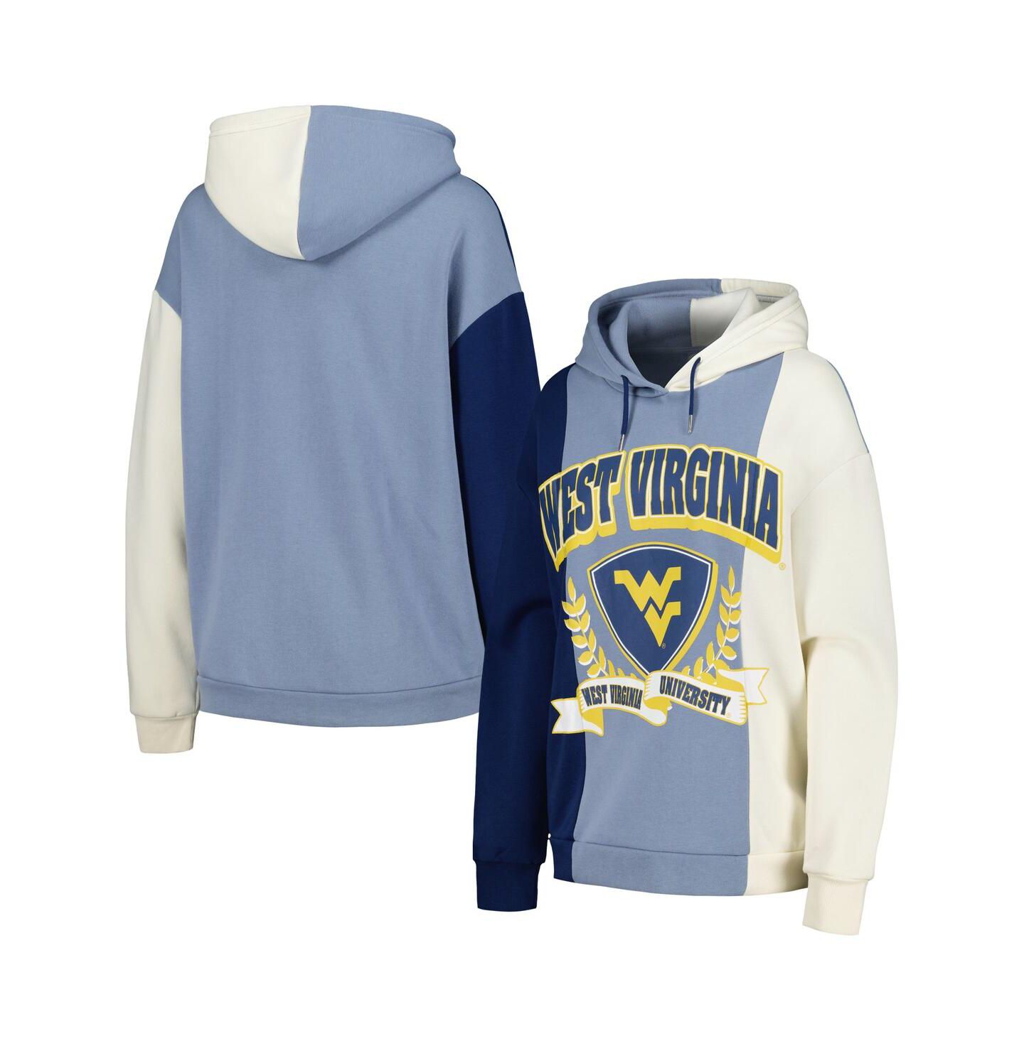 Женское худи Gameday Couture Navy West Virginia Mountaineers Hall of Fame Colorblock Pullover — фото 1