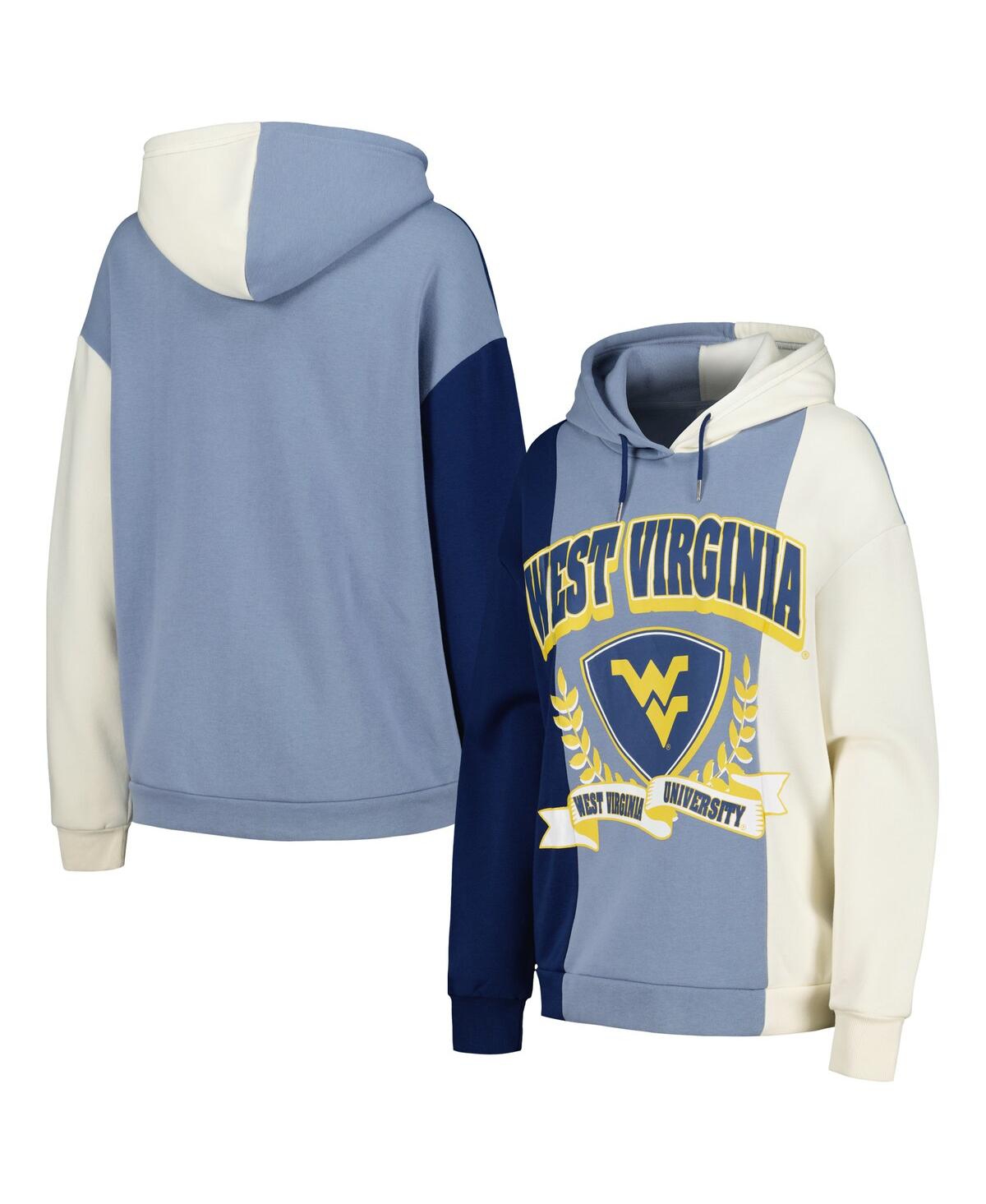 Gameday Couture Women's  Navy West Virginia Mountaineers Hall Of Fame Colorblock Pullover Hoodie