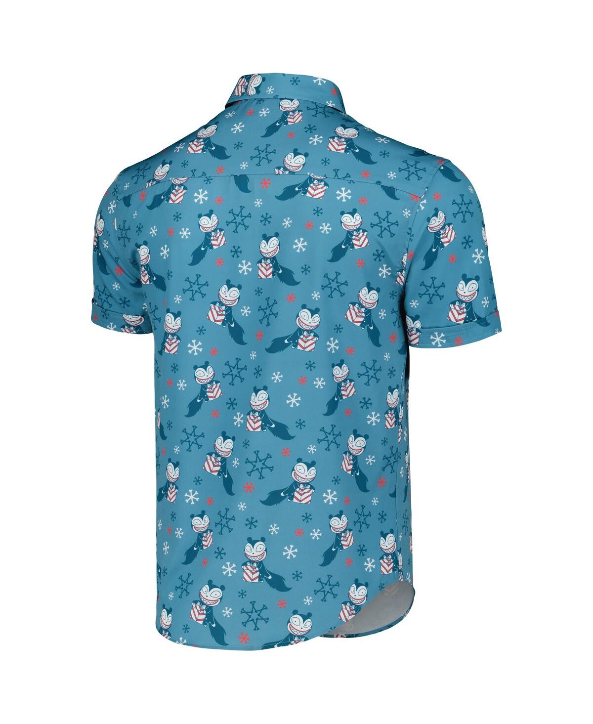 Shop Rsvlts Men's And Women's  Blue The Nightmare Before Christmas Merry Scary Teddy Kunuflex Button-down