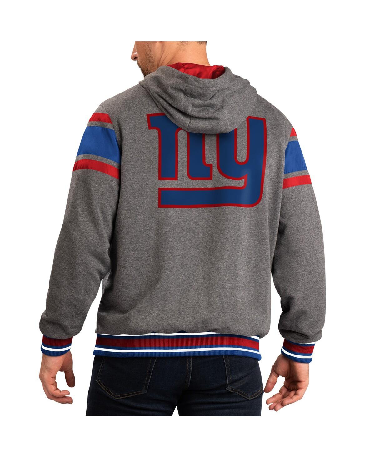 G-iii Sports By Carl Banks Men's  Royal, Gray New York Giants Extreme Full Back Reversible Hoodie Ful In Royal,gray