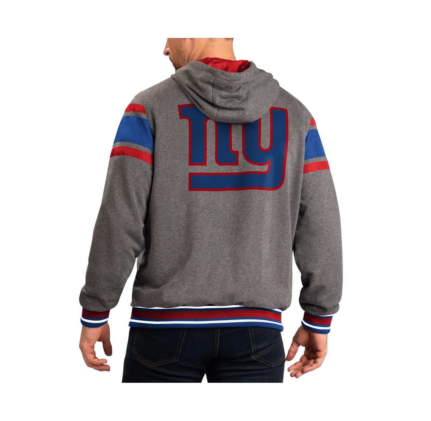 Men's Royal, Gray New York Giants Extreme Full Back Reversible Hoodie Full-Zip Jacket