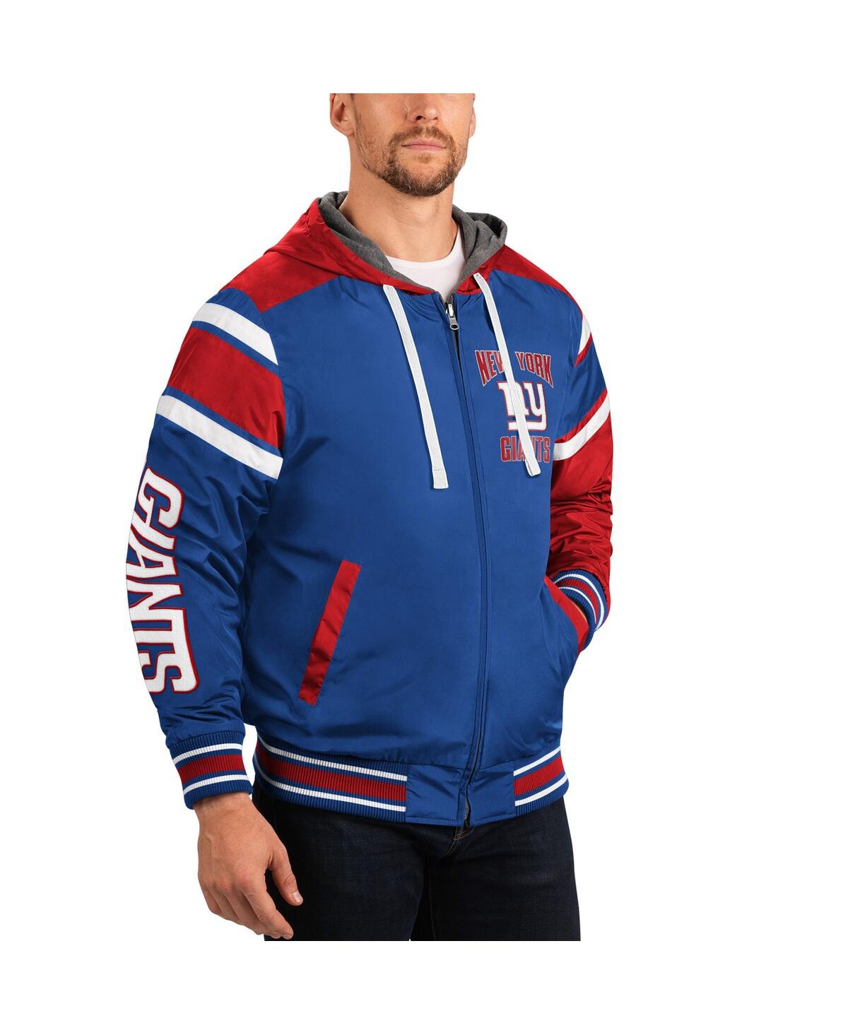 G-iii Sports By Carl Banks Men's  Royal, Gray New York Giants Extreme Full Back Reversible Hoodie Ful In Royal,gray