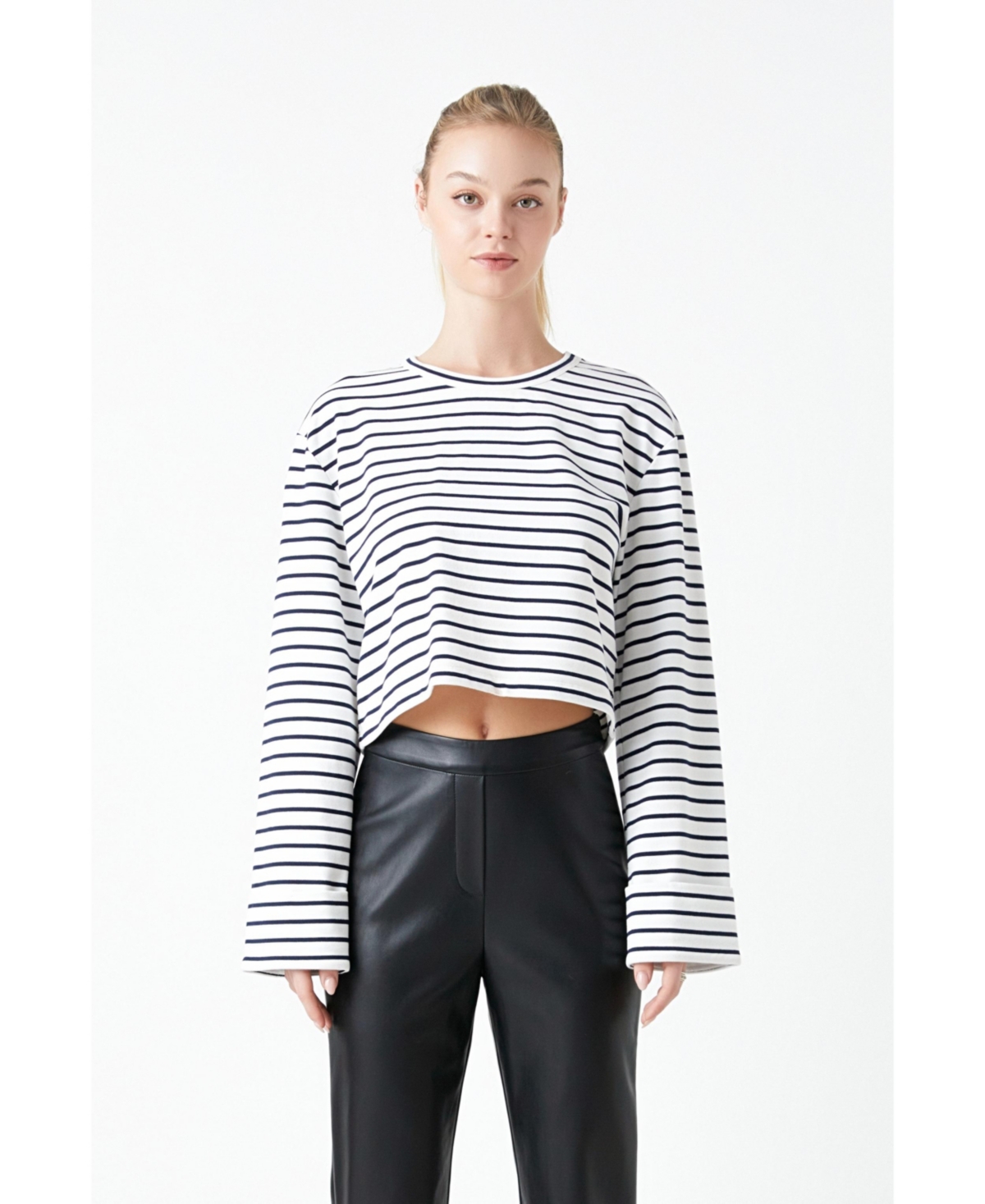 Women's Striped Cropped Top