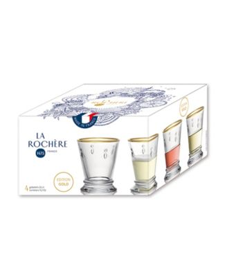 Gold Rimmed Napoleon Bee 10 oz. Tumbler, Set of 4