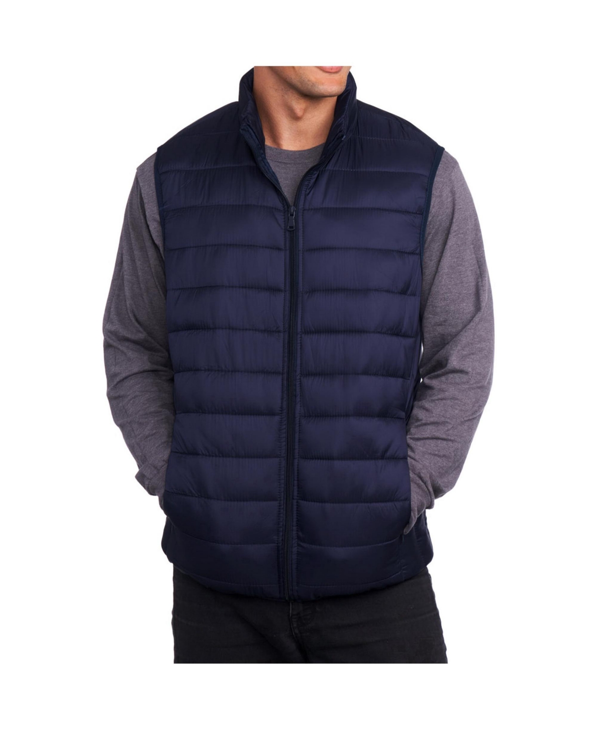 Men's Down Alternative Vest Lightweight Packable Puffer Vest - Taupe
