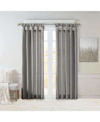 Madison Park - Emilia 50" x 108" Lined Faux-Silk Twisted Tab Window Panel