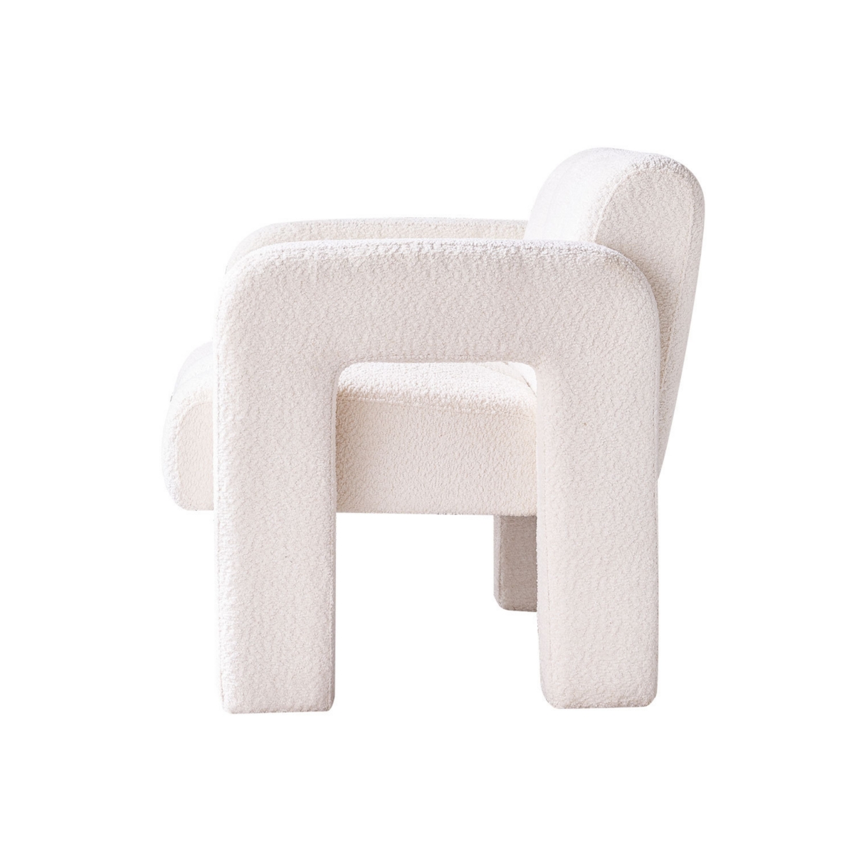 Wide Boucle Upholstered Accent Chair