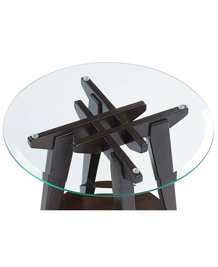 55 Downing Street Milton Farmhouse Rustic Wood Low Round Accent Table