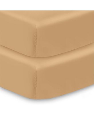 Cotton Percale Fitted Sheet, For 52" x 28" Crib & Toddler Bed Mattress (2-Pack)