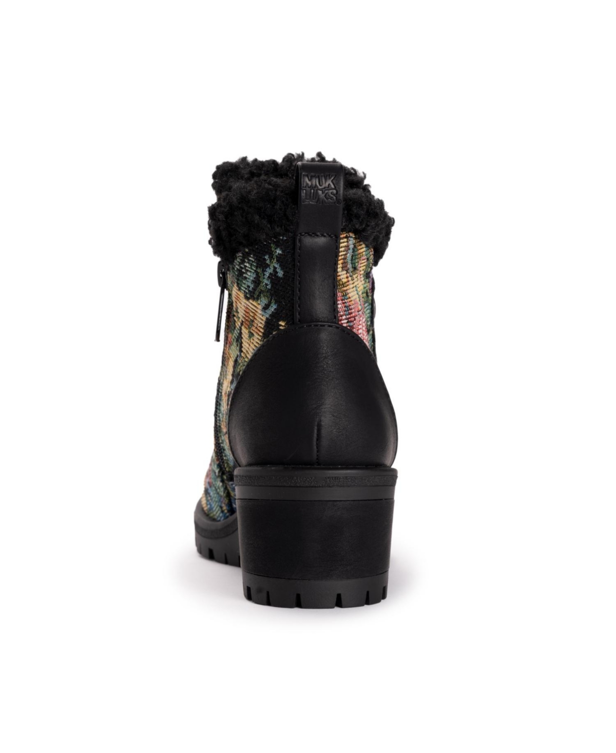 Muk Luks Women's Norway Halden Wedge Booties,- Black multi