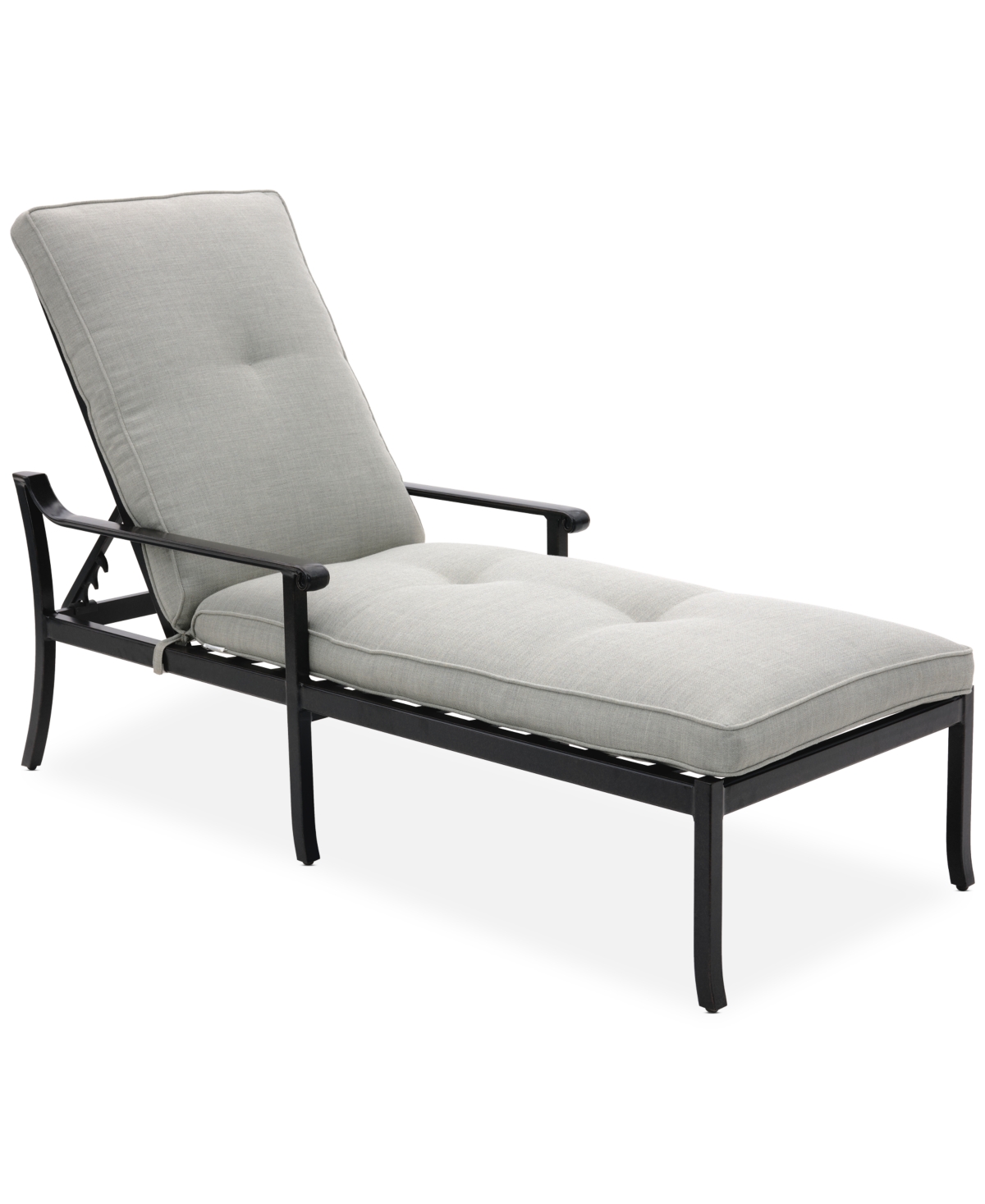 Agio Wythburn Mix And Match Scroll Outdoor Chaise Lounge In Oyster Light Grey,pewter Finish