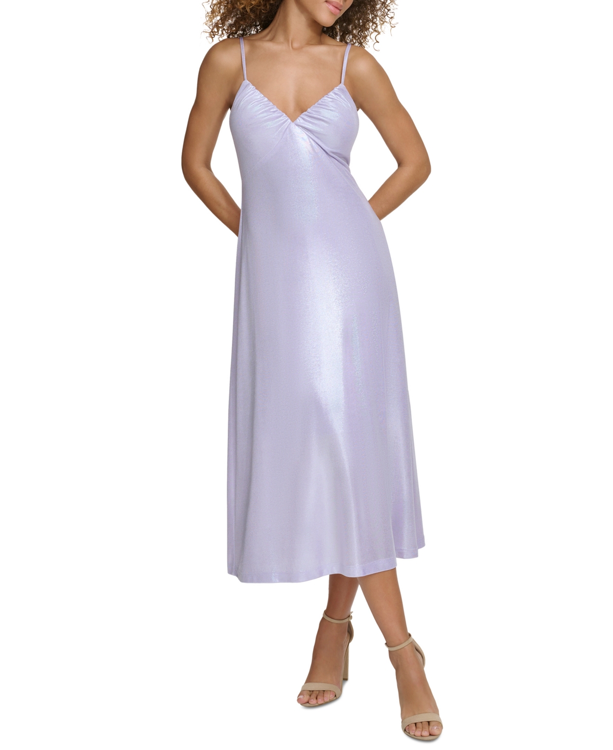 Siena Women's Liquid-Knit V-Neck Midi Slip Dress