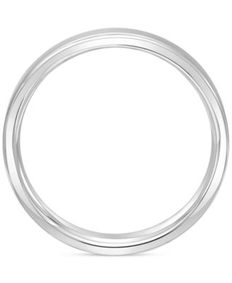 Men's Satin Finish Beveled Edge Band in 18k Gold-Plated Sterling Silver (Also in Sterling Silver)