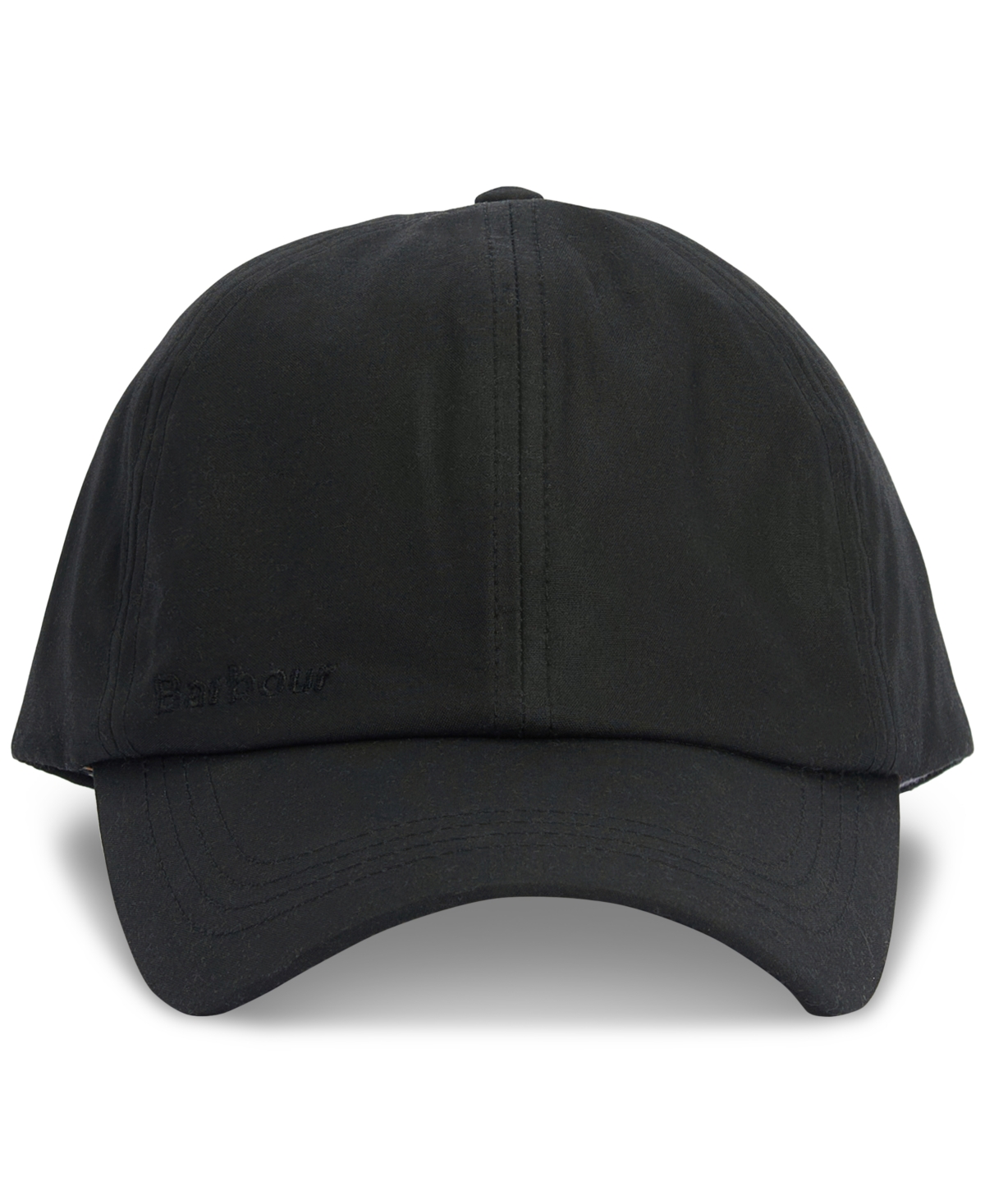 Shop Barbour Men's Logo Embroidered Waxed Sports Cap In Black