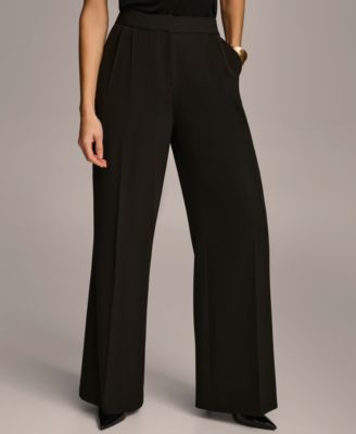 Women's Pleat Front Wide Leg Pants, Regular & Petite Sizes