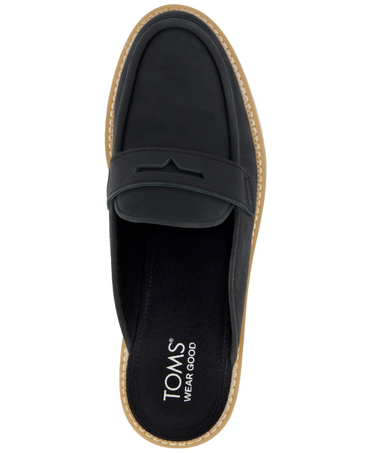 Shop Toms Women's Cara Lug Sole Slip-on Mules In Black,black Leather