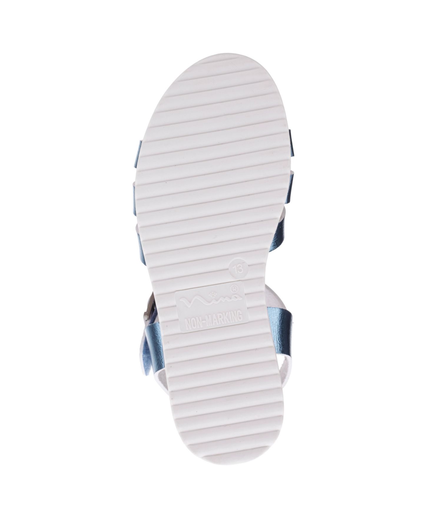 Сандалии Nina Lacey Metallic Adjustable strap Sandals для девочек, цвет: Синий — фото 12