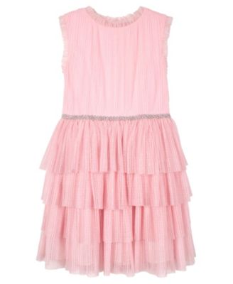 PINK & VIOLET Toddler Girls Sleeveless Lace Glitter Mesh Dress