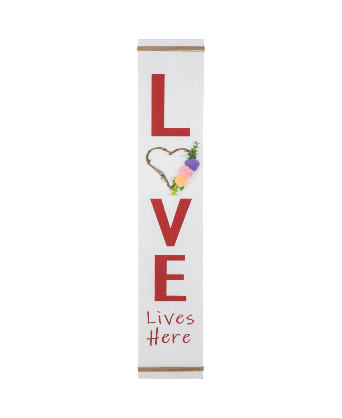 Northlight 40" Floral Heart "love Lives Here" Wooden Valentine's Day Plaque In White