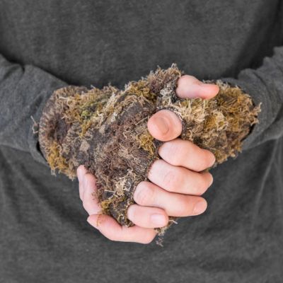 Men's Fingerless Camo Grass Gloves, Grassy, One Size