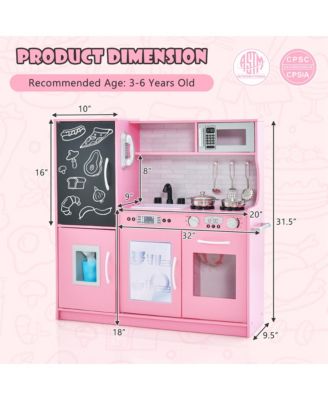 Kid s Pretend Play Kitchen Toddler Kitchen Playset with Blackboard