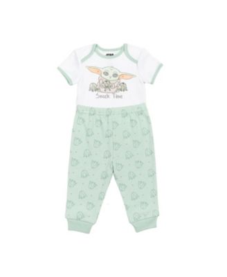 Starwars Baby Boys Mandalorian Yoda Layette Set Bodysuit Pant Bib Hat