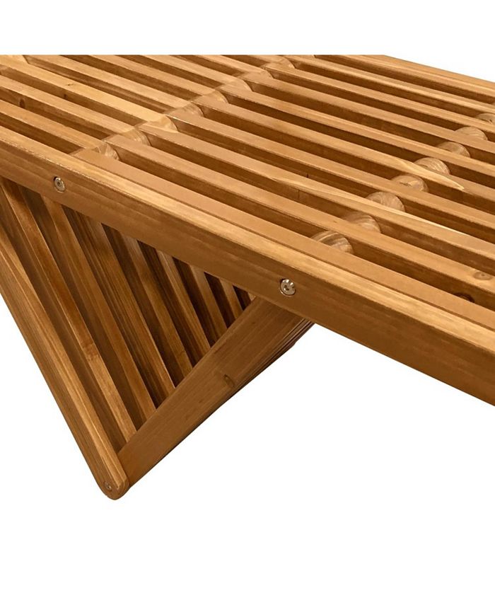 Mega Casa Outdoor Wooden Bench with Weatherproof Cushion, Solid Fir