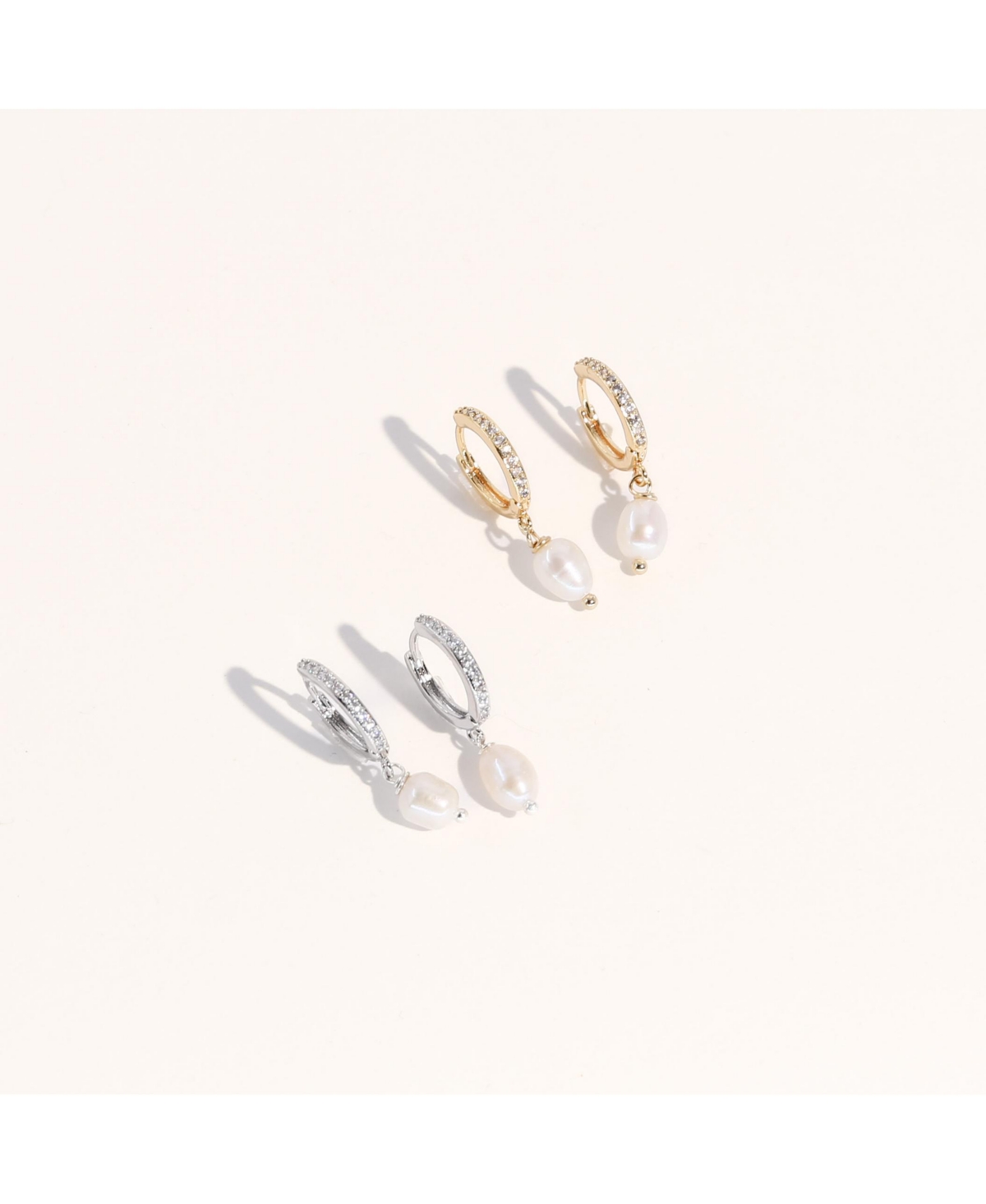 Gold & Silver Pearl Earrings Set - Layla & Lou Earrings Set - Silver, Gold, Pearl