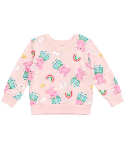 Худи Peppa Pig French Terry Sweatshirt Toddler Child для девочек, цвет: Розовый