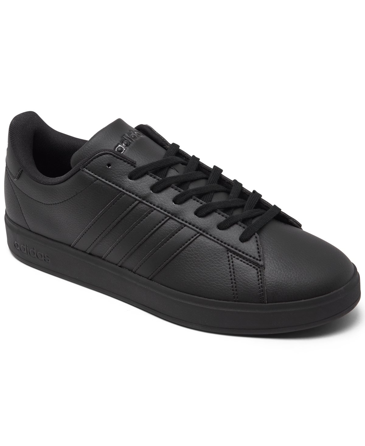 Shop Adidas Originals Men's Grand Court Cloudfoam Comfort Lifestyle Casual Sneakers From Finish Line In Black