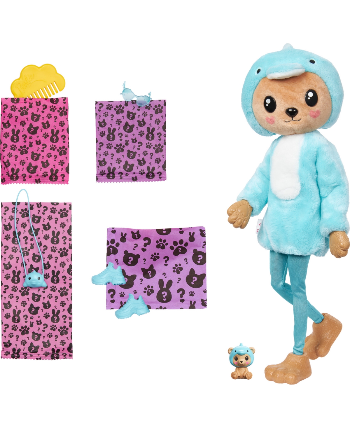 Shop Barbie Cutie Reveal Costume-themed Series Doll And Accessories With 10 Surprises, Teddy Bear As Dolphin In Multi