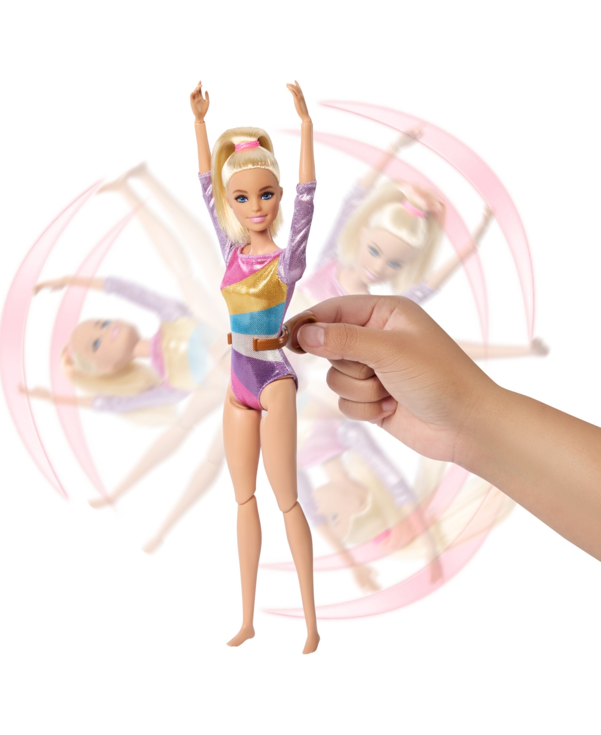 Barbie Gymnastics Play Set with Blonde Fashion Doll, Balance Beam, 10 Plus Accessories and Flip Feature