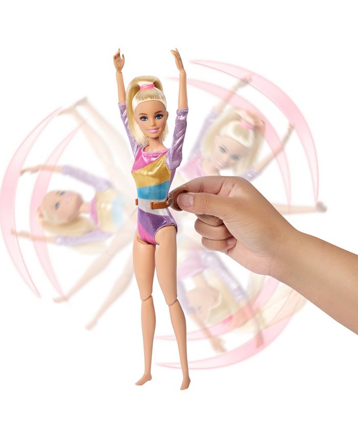 Barbie Gymnastics Play Set with Blonde Fashion Doll, Balance Beam, 10