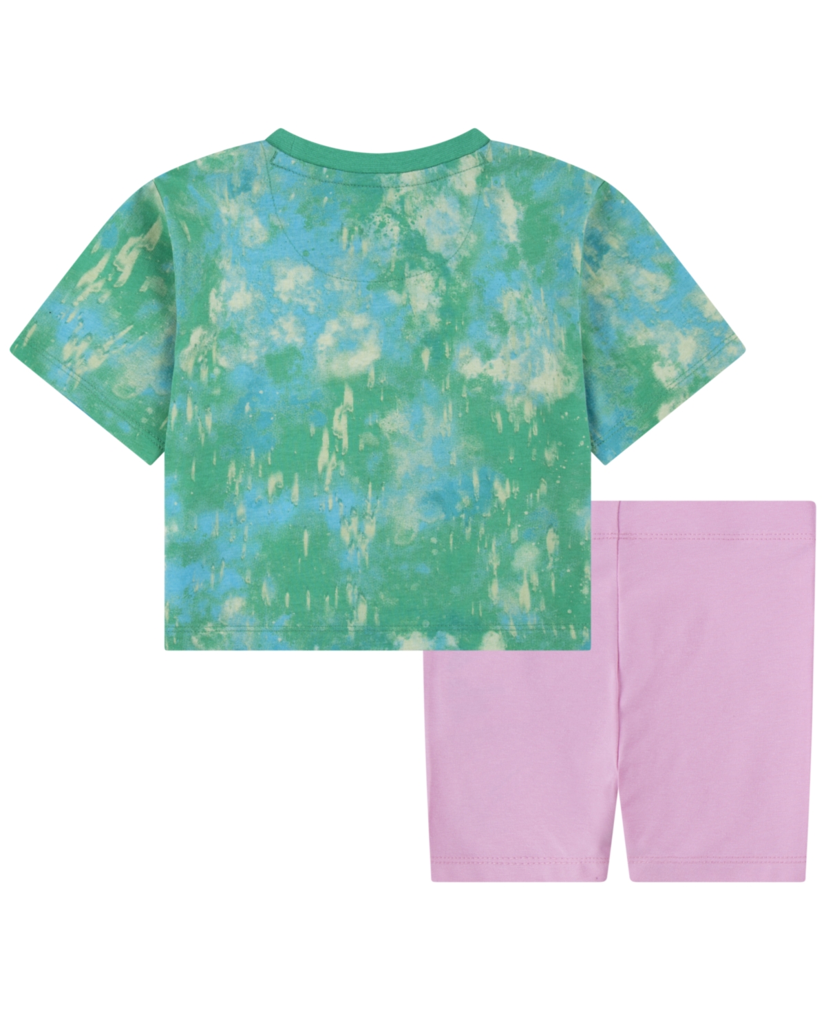 Shop Nike Toddler Girls Boxy T-shirt And Bike Shorts, 2 Piece Set In Pink Rise