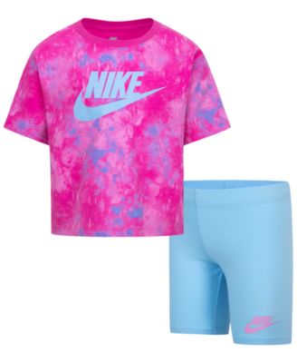 Nike Little Girls Boxy T-shirt and Bike Shorts, Piece Set Macy's