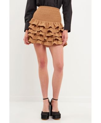 Women's Tiered Ruffle Mini Skirt