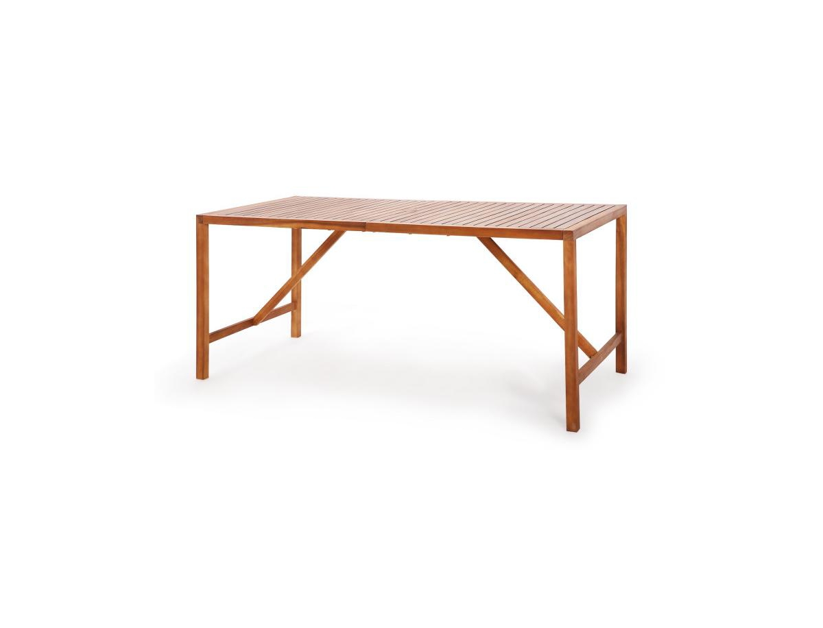 Patio Rectangle Acacia Wood Dining Table with Umbrella Hole