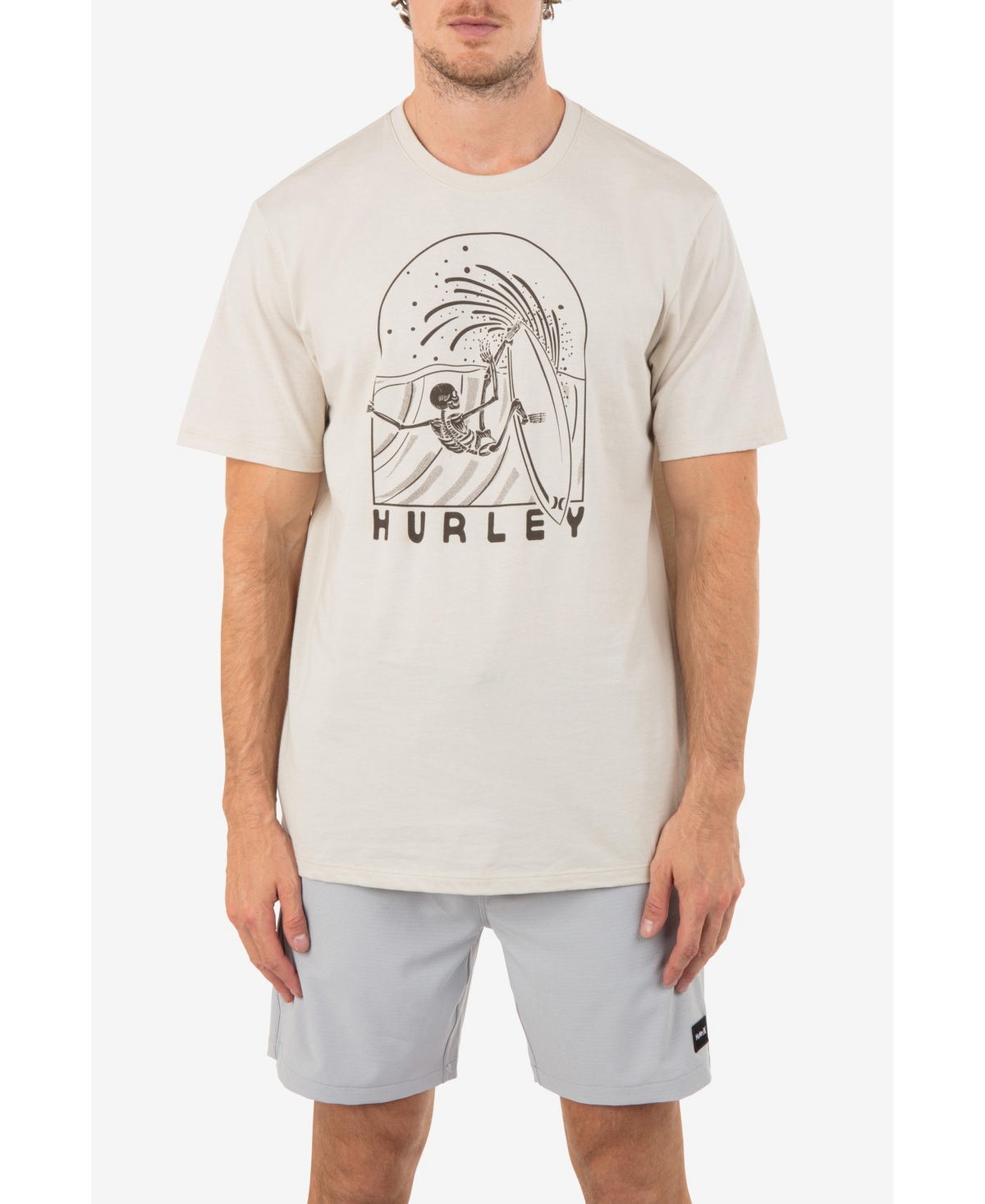 Shop Hurley Men's Everyday Laid To Rest Short Sleeves T-shirt In Bone