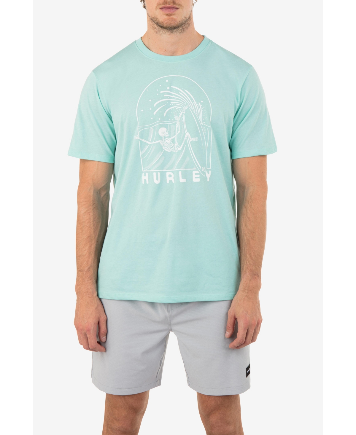 Shop Hurley Men's Everyday Laid To Rest Short Sleeves T-shirt In Tropical Mist Heather