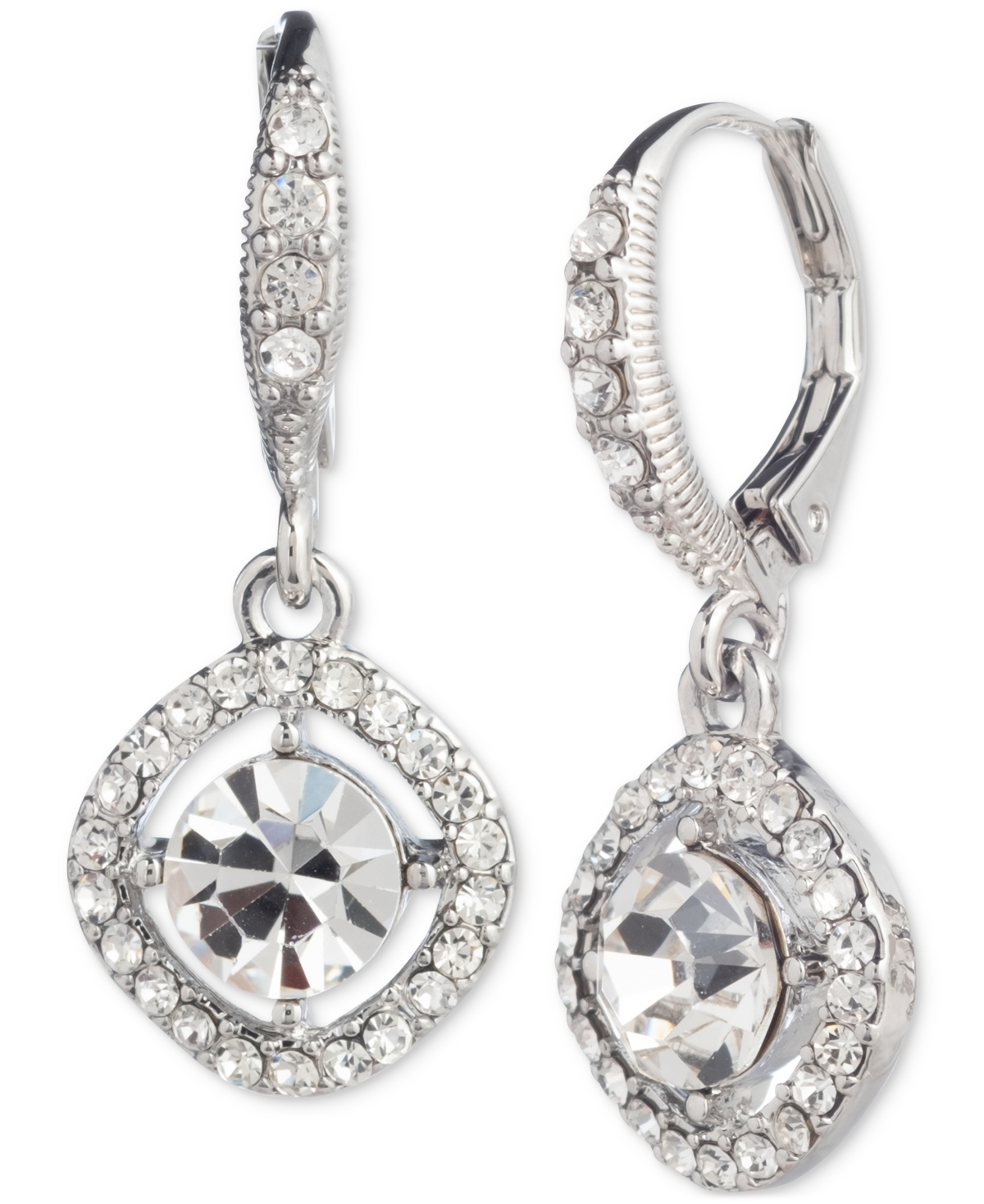 Shop Givenchy Pave & Color Cubic Zirconia Orbital Drop Earrings In White