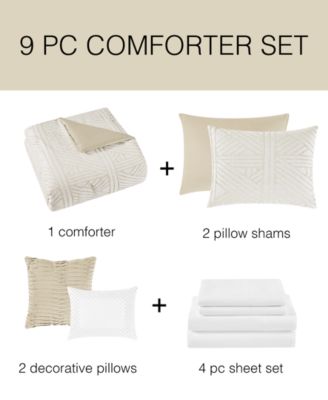Crinkle Geo 9-Pc. Comforter Sets, King