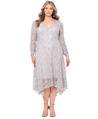 Betsy & Adam - Plus Size Floral-Lace Midi Dress