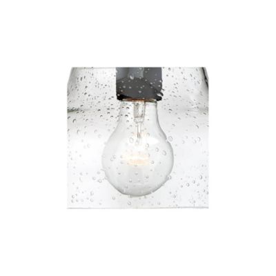 Nobel Modern Outdoor Wall Light Fixture Black Steel 10" Clear Seedy Glass Motion Sensor Dusk to Dawn for Exterior House Porch Patio Outside Deck Garage Front Door Garden Home - John Timberland