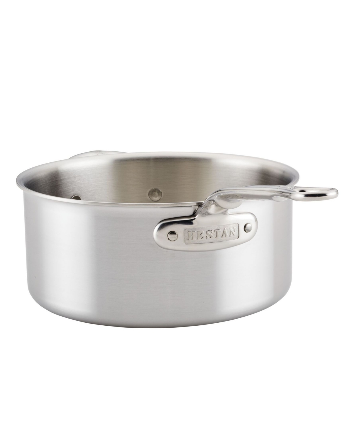Shop Hestan Thomas Keller Insignia Commercial Clad Stainless Steel 4-quart Open Sauce Pot With Helper Handle In No Color