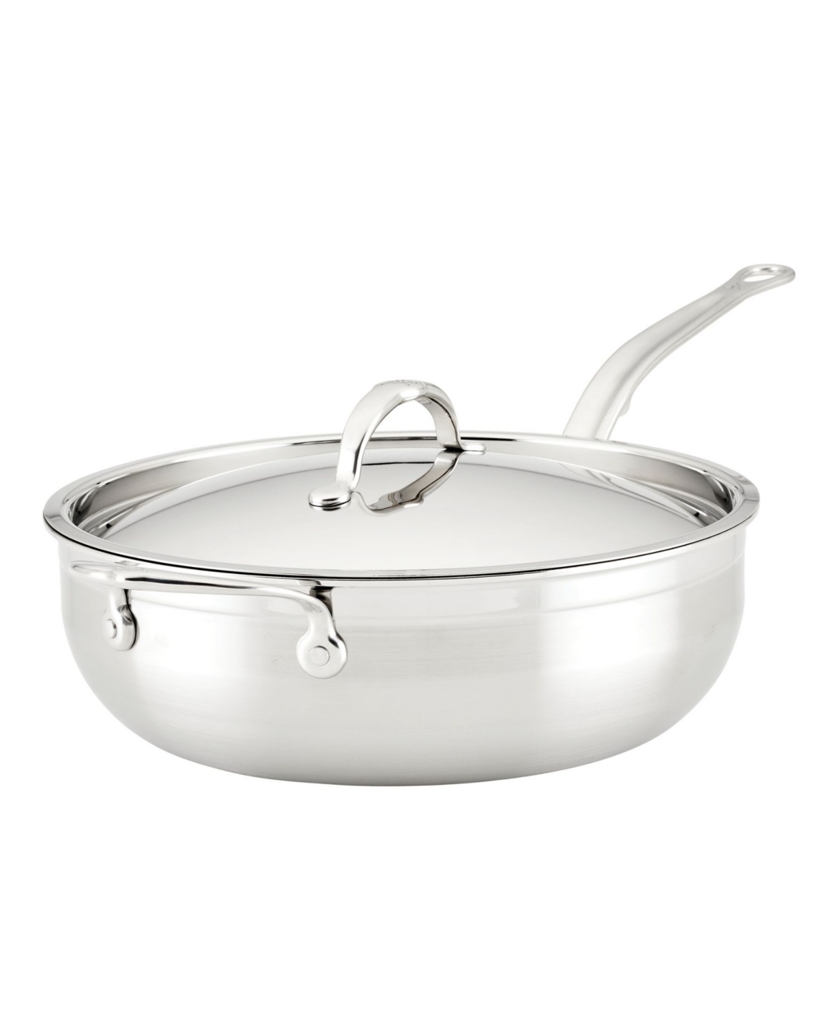 Shop Hestan Probond Clad Stainless Steel 5-quart Covered Essential Pan With Helper Handle In Silver