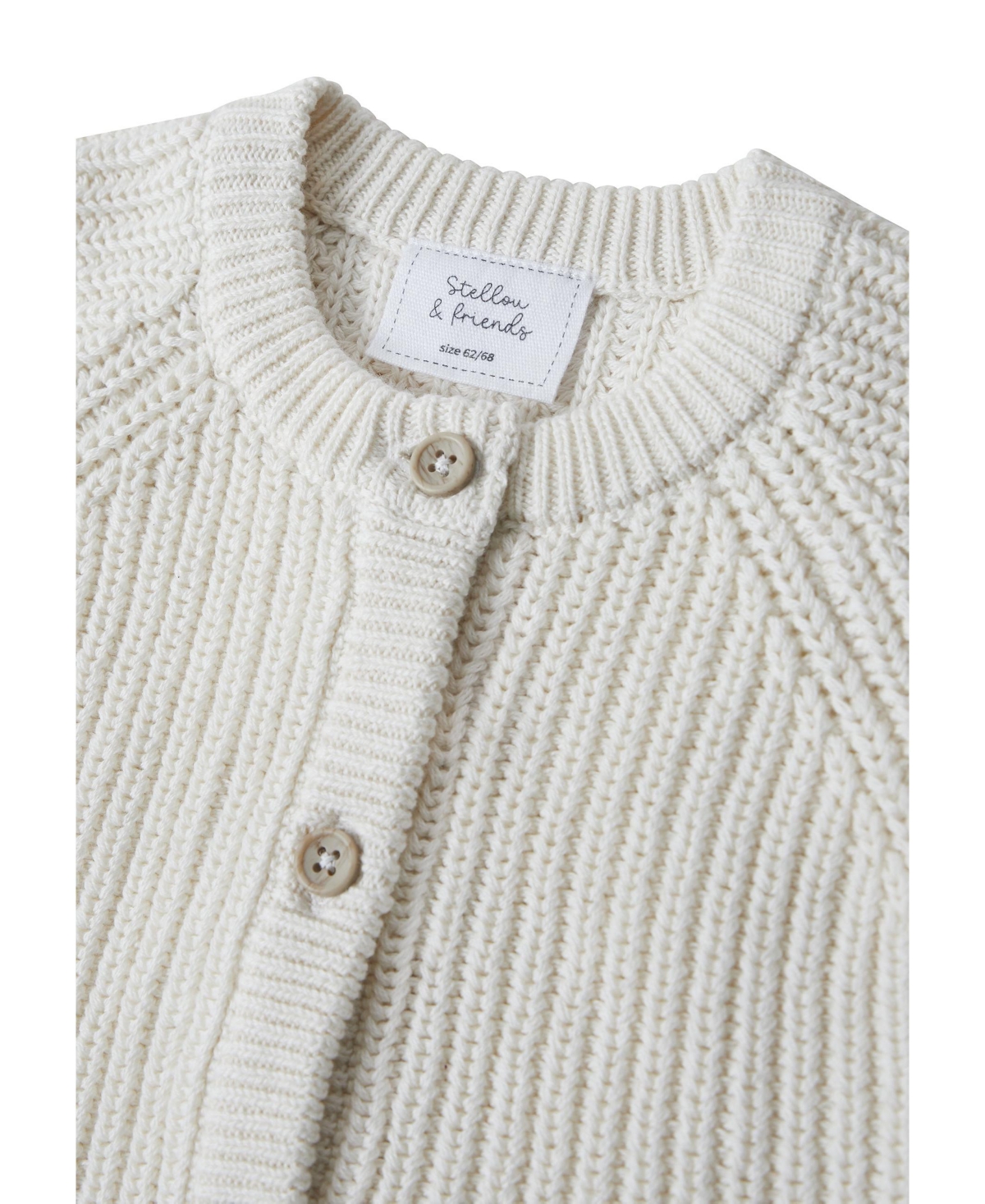 Stellou & Friends Girls 100% Cotton Chunky Ribbed Knitted Cardigan Ages Years