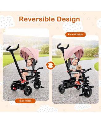 4-in-1 Baby Tricycle Toddler Trike with Convertible Seat