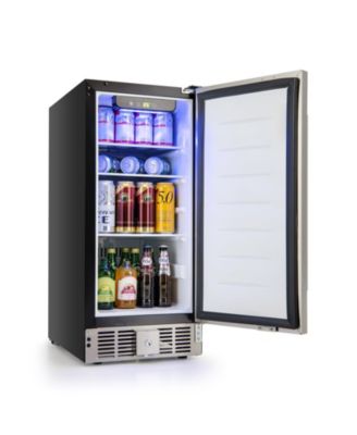 Compact Refrigerator with Adjustable Thermostat and Stainless Steel Door